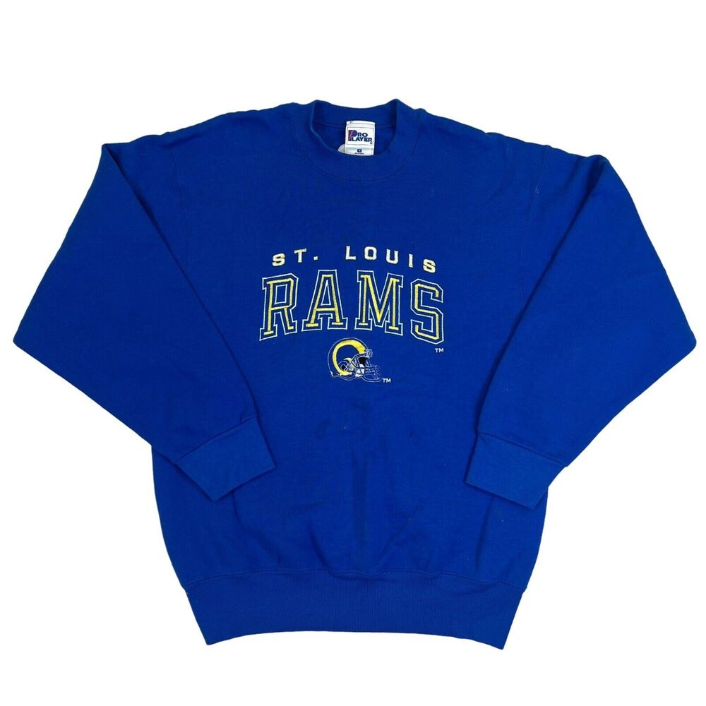 Vintage NFL St. Louis Rams Pro Player Embroidered Sweatshirt Size M Made in USA